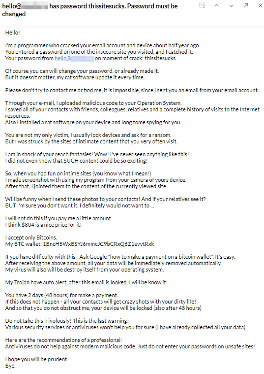 The scam email
