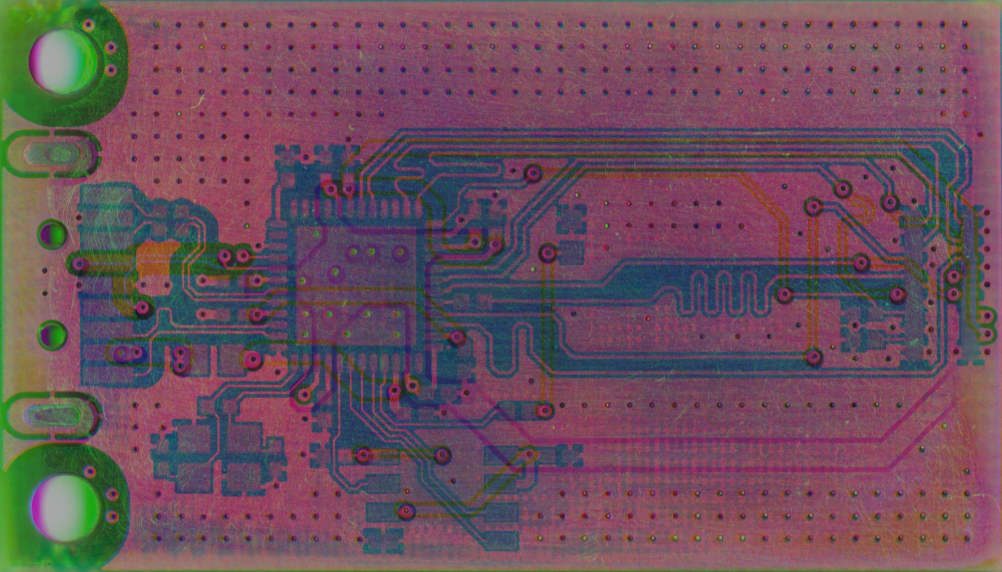 Composited image with 3 copper layers